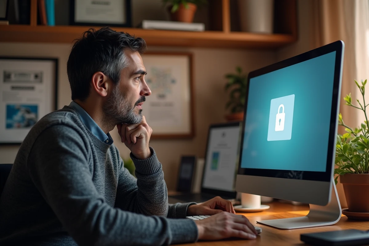 Employé INRAE en télétravail face à un problème de connexion à sa messagerie professionnelle depuis un bureau à domicile