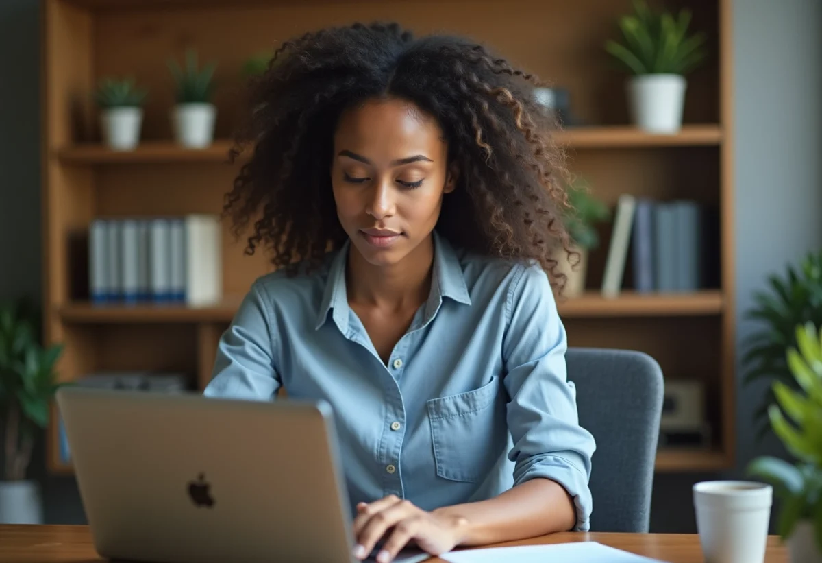 Jeune femme vérifiant un cadenas HTTPS sur son ordinateur