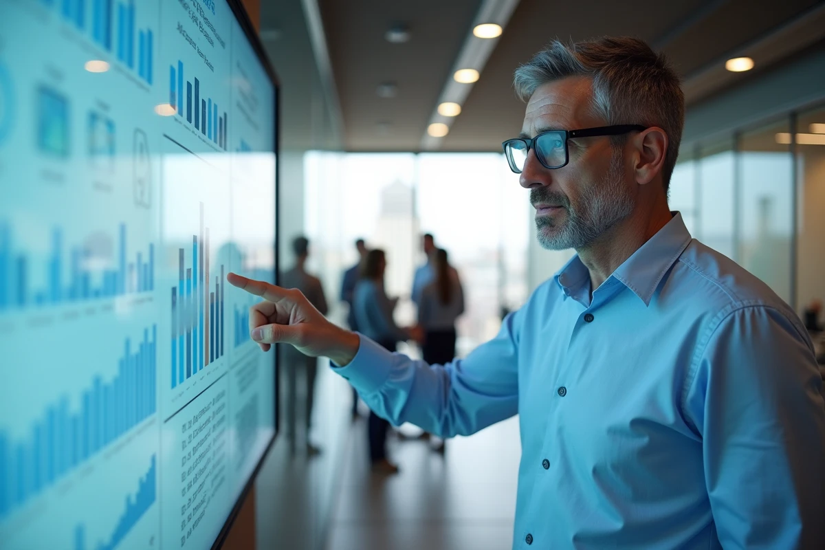 Homme montrant comment figer une cellule Excel en réunion