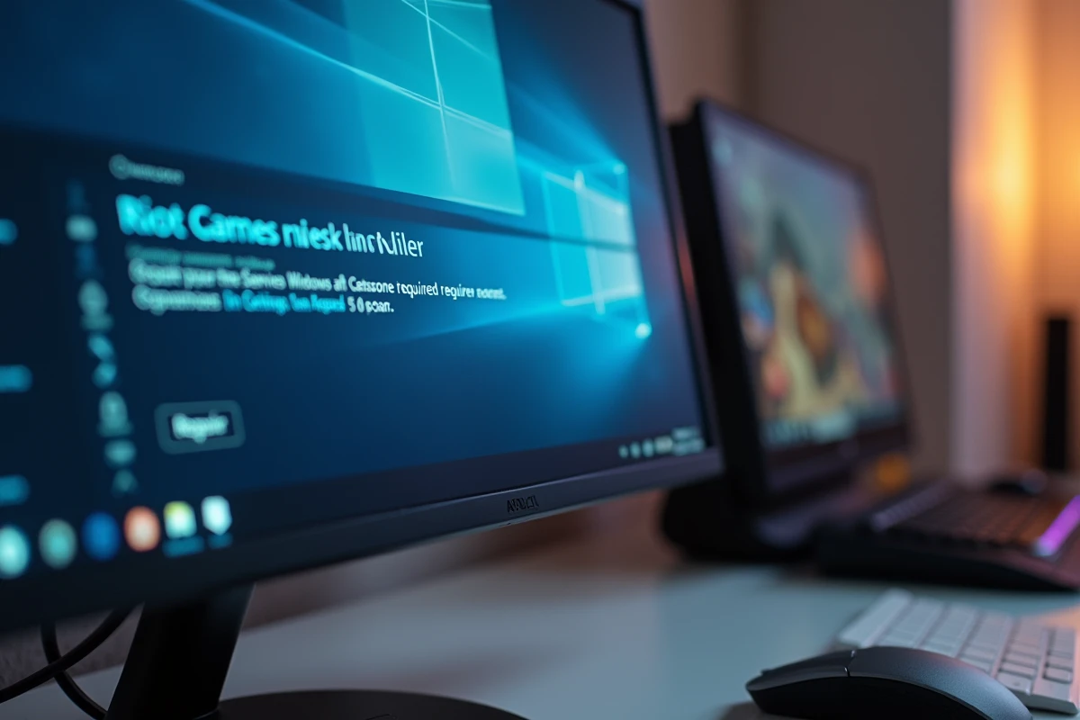 Écran d'ordinateur affichant un message d'erreur lors de l'installation de Riot Vanguard sous Windows 11