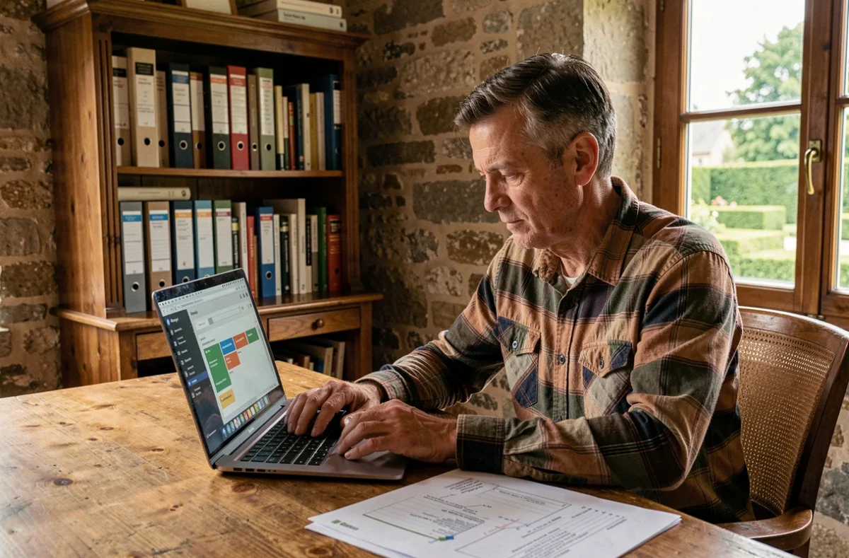 Développeur WordPress régional de Web Expert Centre-Val de Loire travaillant seul dans son bureau à la campagne ligérienne